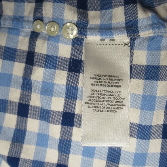 Ralph Lauren Blue Gingham Check Button-Down Shirt Size L – 100% Cotton, Classic - Picture 9 of 12
